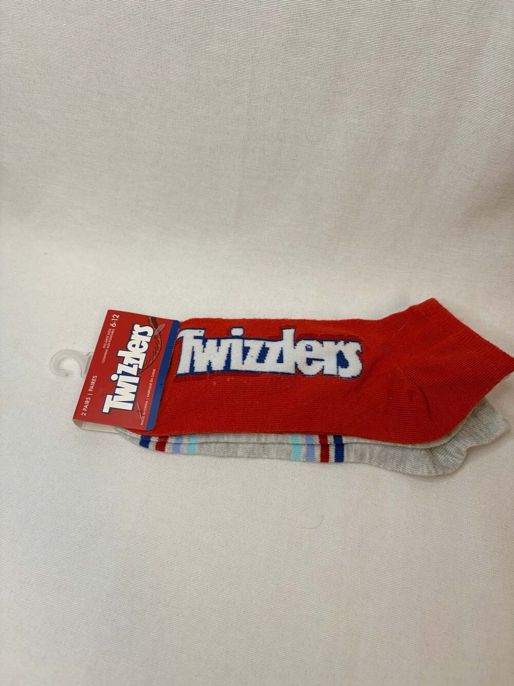 Twizzlers Hershey 2-Pack Ankle Socks Red Gray Women’s Size 6–12 NWT